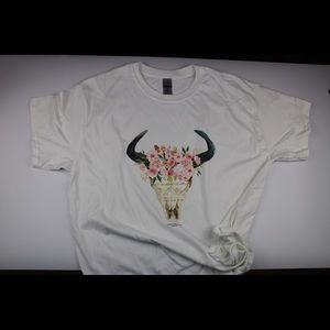 Floral bull skull t-shirts